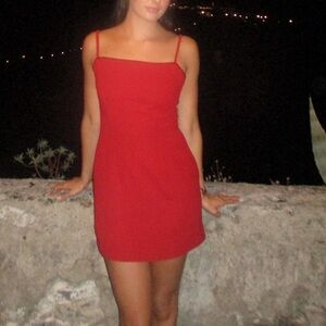 Short vintage red mini dress 90s